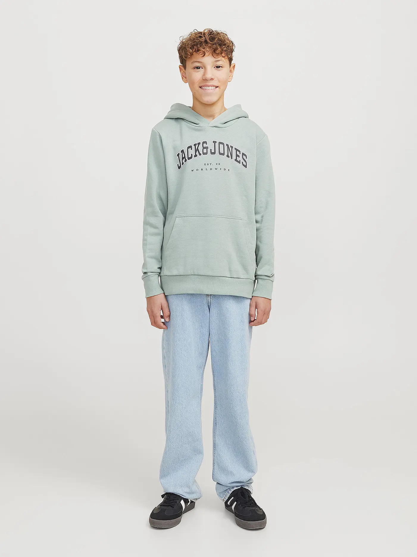 JACK & JONES | Jungen Kapuzensweater - Hoodie JJECALEB | hellgrün